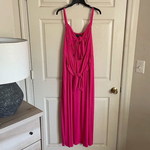 Eloquii | Pink Cutout Tie Detail Dress - Picture 4 of 5